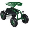 Costway Garden Cart Rolling Work Seat w/ Tool Tray Basket Green - image 2 of 4