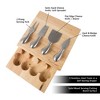 Hastings Home Rubberwood Cheese Board Set With Stainless Steel Tools and Wood Cutting Block – 5 Pcs - 3 of 4