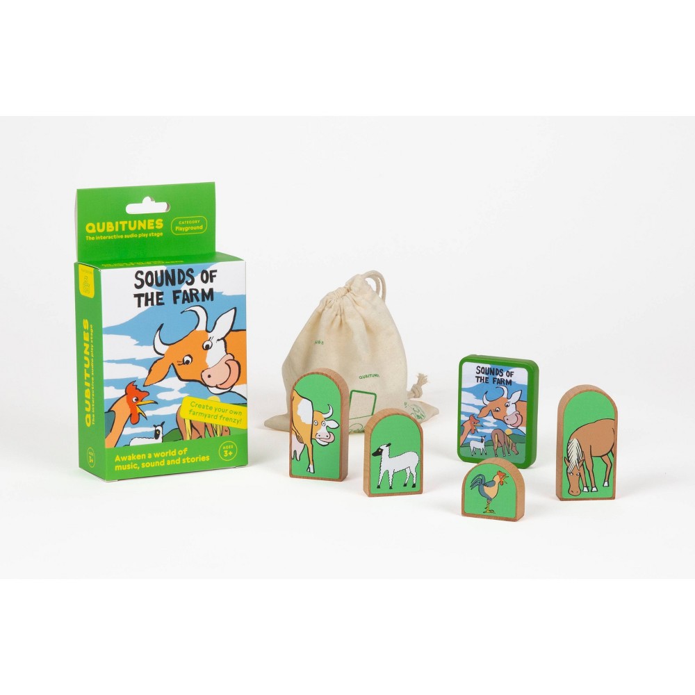 Qubitunes Sounds of the Farm - Screen-Free Kids Audio Sound Game with 3 Play Modes (Ages 3+)