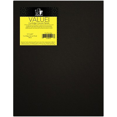  Fredrix Value Series Cut Edge Canvas Panel, 11 x 14 Inches, Black, pk of 25 