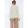 JENNIE LIU Women's 100% Pure Cashmere Long Sleeve Chuncky Rib Funnel Neck Sweater - 3 of 3