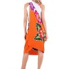 LA LEELA Women's Beach Wrap Bikini Swimwear Cover up Skirt Bathing suit Summer Wraps Sarong Swimsuits for Women One Size Orange, Floral - 3 of 4