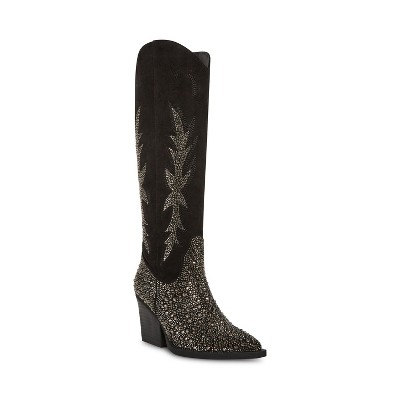 Madden Girl Apple Wide Calf  Rhinestone Pull On Western Boot