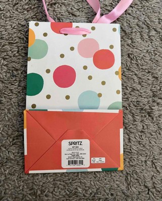 Small Hotstamp Dots And Star Gift Bag Gray - Spritz™ : Target