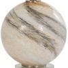 23"x14" Glass Round Accent Lamp with Marble Inspired Design and Gold Accents Beige - Olivia & May: Linen Shade, No Assembly Required - 3 of 4