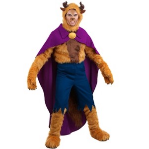 HalloweenCostumes.com Medium  Men  Men's Deluxe Caped Disney Beast Costume | Disney Costumes, Blue/Purple/Brown - 1 of 4