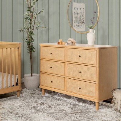 Honey Cane 6-Drawer Dresser with Soft Close Ball Bearing Glides
