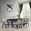 Kings Brand Furniture Austin Upholstered Dining Room Side Chairs, Set of 2, Gray/Cappuccino - 2 of 3