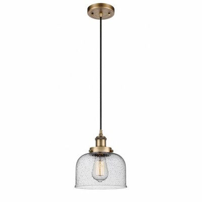 Bell - 1 Light Cord Hung Mini Pendant In Industrial Style-10 Inches Tall and 8 Inches Wide