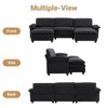 Karl Home |120 in. W Pillow Top Arm Double-layer Cushion Corduroy Sofa in White With Ottoman - 3 of 4
