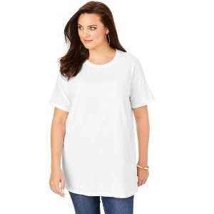 Roaman's Women's Plus Size Crewneck Ultimate Tee - 1 of 4