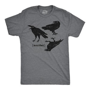 Mens Funny T Shirts Murder Crows Sarcastic Halloween Raven Graphic Tee For Men - Crazy Dog Men's T Shirt - 1 of 4