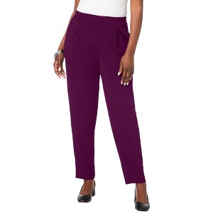 Jessica London Women's Plus Size Stretch Knit Crepe Straight Leg Pants - 1 of 4