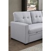 Linen L-Shaped Sectional Sofa with Tufted Cushions & Pull-Out Sleeper - 3 of 4