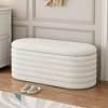 Lyngins Oval Storage Ottoman Bench, Upholstered Fabric End of Bed Stool with Safety Hinge for Bedroom, Entryway Bench, Ottoman with Storage - 2 of 4