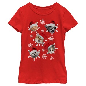 Girl's Lost Gods Merry Catmas T-Shirt - 1 of 4