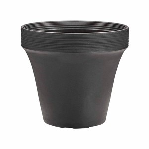 Crescent Garden Ridge Eco-Friendly Plastic Round Planter Pot Charcoal Gray 18"x16.7" - 1 of 4