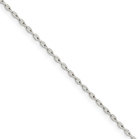 Black Bow Jewelry 1.4mm Sterling Silver Solid Beveled Oval Cable Chain Necklace - image 1 of 4