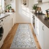 Floral Washable Rugs for Living Room Bedroom Soft Non-Slip Low Pile Print Area Rug Botanical Foldable Accent Rugs - 2 of 4