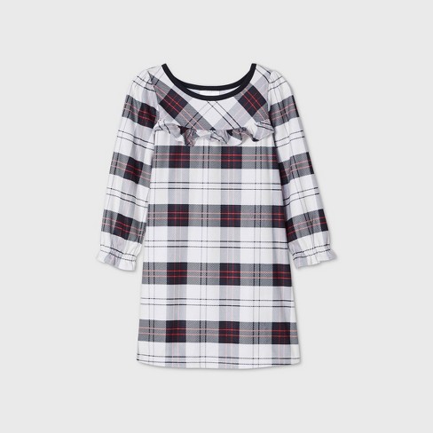 Toddler Girls Holiday Plaid Flannel Matching Family Pajama Nightgown Wondershop White Target