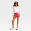 Women's 4th of July Flocked Flag French Terry 1/2 Zip Sweatshirt - JoyLab™ White - 3 of 3