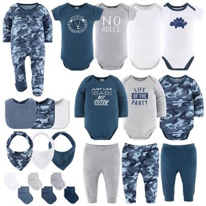 The Peanutshell Layette Gift Set for Baby Boys, Blue Camo, 23 Essential Pieces - 1 of 4