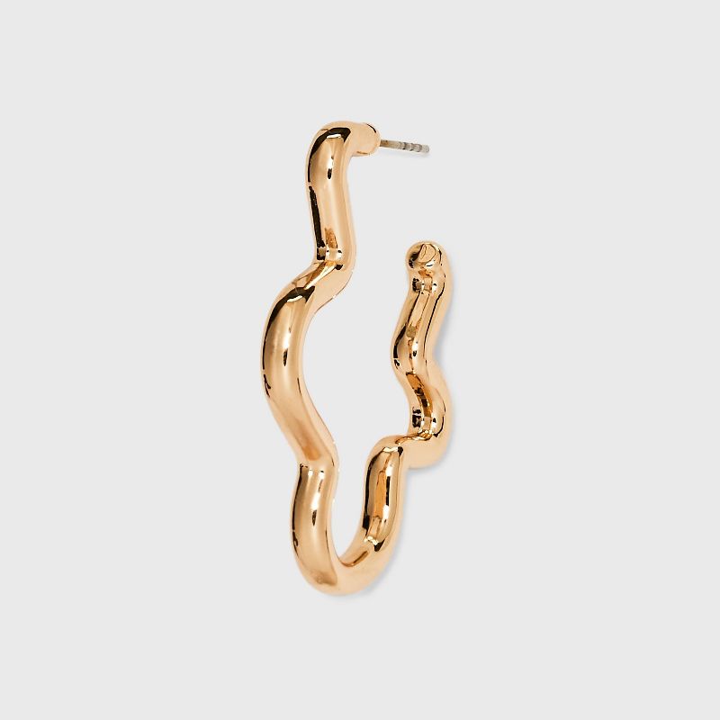 Tubular Squiggle Hoop Earrings - Universal Thread&#8482; Gold, 4 of 8