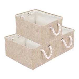 REGALWOVEN Cotton Collapsible Lightweight Sturdy Open Storage Bins 3 Pcs - 1 of 4