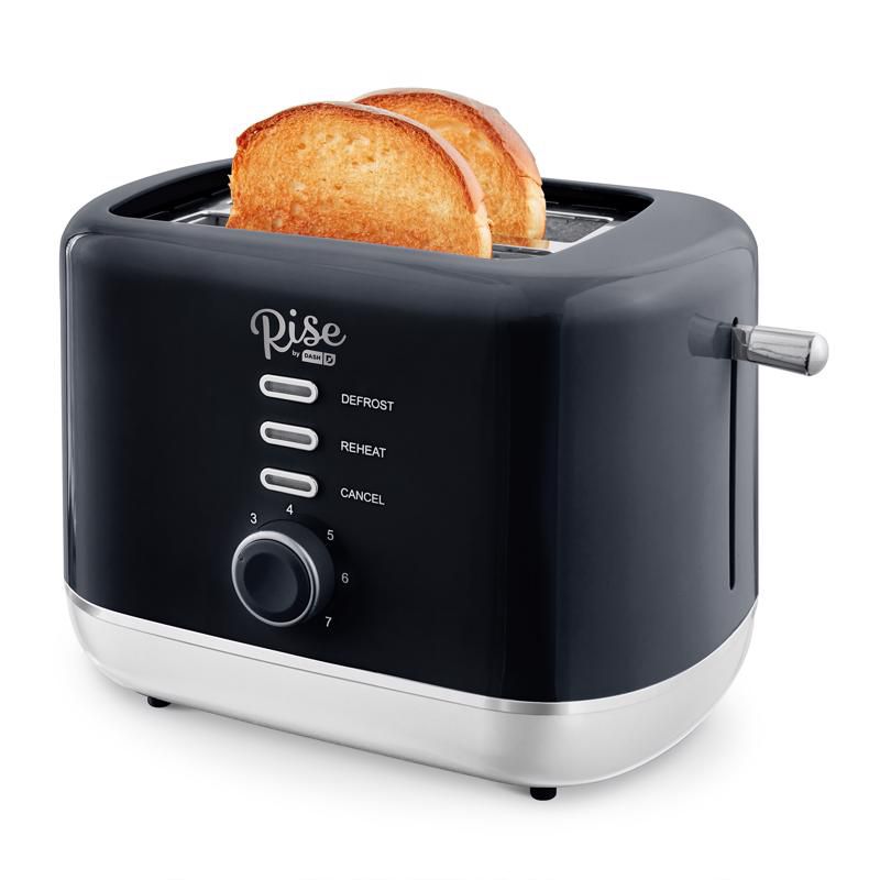 Rise by Dash Plastic Black 2 slot Toaster 7.4 in. H X 7.2 in. W X 11.1 in. D, 2 of 7