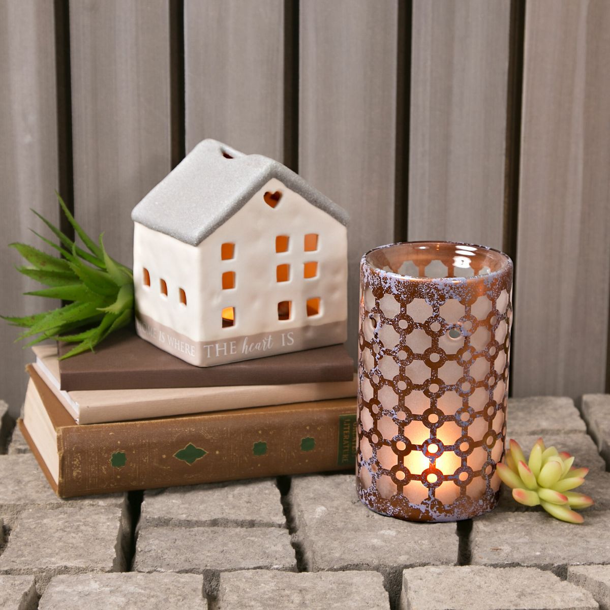 Pavilion Gift Company - Love Lives Here Bronze - Wax Warmer - Therapy Device Accessories and Parts - thumbnail 3