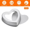 Unique Bargains Aluminum Nonstick Heart Shaped Removable Bottom Cake Pan 2 Pcs - 3 of 4