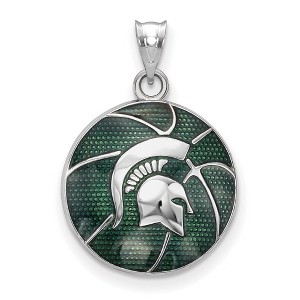 Black Bow Jewelry Sterling Silver Michigan State Spartans NCAA Pendant - 1 of 3
