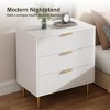 Modern 3 Drawer Dresser for Bedroom with Gold Handle and Large Drawer, Wood Double Chest of Drawers and Storage Organizer for Living Room, Hallway - 4 of 4