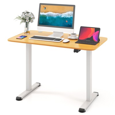 Costway Electric Adjustable Standing Desk Stand Up Workstation W/control  White\black\ Maple\teak : Target