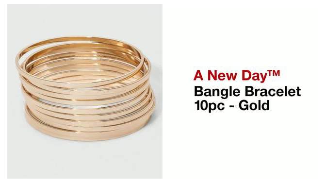 Bangle Bracelet 10pc - A New Day&#8482; Gold, 2 of 32, play video
