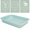 Elanze Designs Large 9x13 inch Stoneware Porcelain Baking Dish With Stainless Steel Rack, Ice Blue - 2 of 4