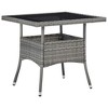 vidaXL 3 Piece Patio Dining Set Gray Poly Rattan and Glass - 2 of 4