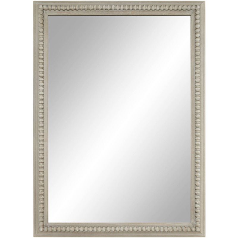Noble Park Rectangular Vanity Wall Mirror Vintage Rustic Farmhouse Beaded Gray Washed Wood Frame 25 1/2" Wide for Bathroom Bedroom Living Room House, 1 of 10