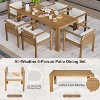 7pcs Patio Dining Table Set for 6, Outdoor Wooden Furniture Sets, Table and Chairs Set with Cushions for Garden -ModernLuxe - 3 of 4