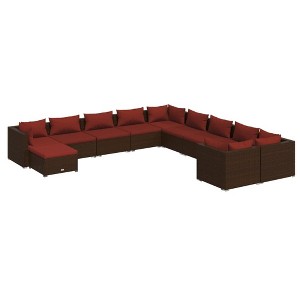 vidaXL Garden Lounge Set Brown PE rattan Large Modular - 1 of 4