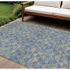 Sky Blue And Gray Geometric Washable Indoor Outdoor Area Rug - 2 of 4