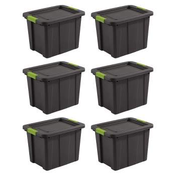 Sterilite 30 Gal Latching Tuff1 Storage Tote, Stackable Bin with Latch Lid,  Plastic Container to Organize Garage, Basement, Blue Base and Lid, 8-Pack