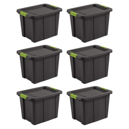 Sterilite 30 Gallon Tuff1 Storage Tote, Stackable Bin with Lid, Plastic  Container to Organize Garage, Basement, Attic, Gray Base and Lid, 4-Pack