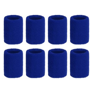 Unique Bargains Sweat Absorbent Elastic Tennis Badminton Basketball Wrist Sweatbands 8 Pcs - 1 of 4