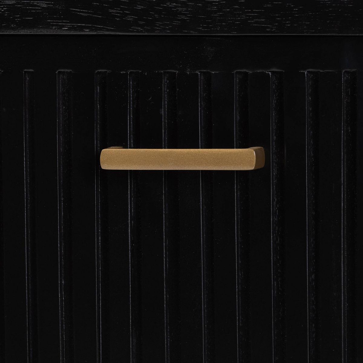 bali & pari Keshet Fluted Wood Storage Cabinet 2-Door with Vertical Slat Panels Black - thumbnail 6
