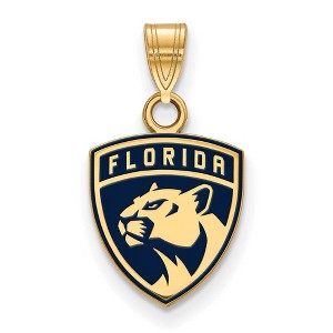 Black Bow Jewelry 14k Yellow Gold Plated Sterling Silver Florida Panthers NHL Small Pendant - 1 of 3