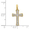 Black Bow Jewelry 14k Yellow or White Gold 1/10 Ctw Diamond Cross Pendant, 11 x 23mm - 4 of 4