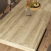 FUFU&GAGA Yellow Home Wood Dining Table Extendable Table Black Base - 3 of 4