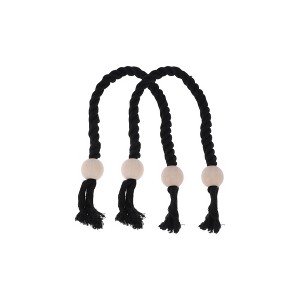 Unique Bargains Round Wooden Ball Magnetic Buckle Curtain Strap Cotton Linen Magnet Wood 2 Pcs - 1 of 4