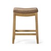 HomeRoots 26" Tan and Natural Faux Leather and Solid Wood Backless Counter Height Bar Chair - 4 of 4